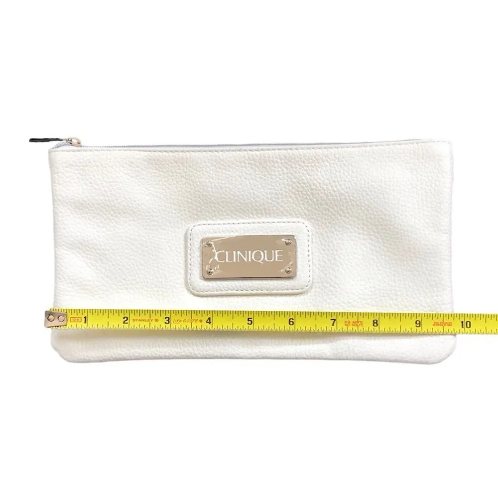 Clinique White Faux Leather Cosmetics Case